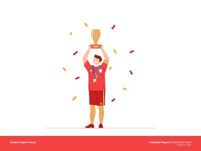 Champion! champion character flat football illustration people prize winner world cup