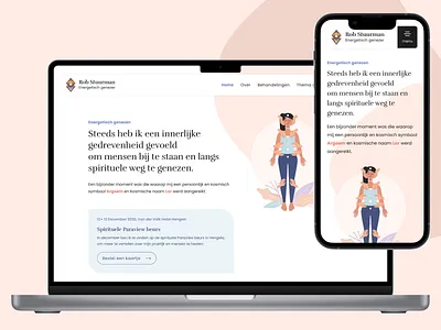 Energetic healer and reiki healing colourspallette design energetic healer healing home homepage logo logodesign mobile mobile design orange pastel pink reiki responsive soft ux web webdesign