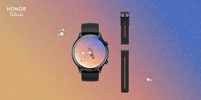 HONOR Talents 2022 Global Design Competition (champion)HUAWEI apple watch art champion chinese culture chinese elements chinese kung fu chinese martial arts design design competition dial dial design honor huawei illustration kung fu oppo the ferry the fisherman ui vivo