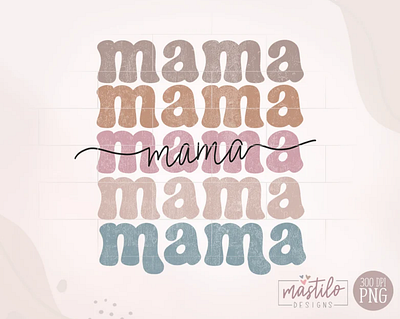 Mama Boho Distressed Stacked png, Sublimation designs app branding design graphic design illustration logo typography ux vector