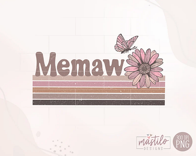 Retro Memaw sublimation Design, Vintage Memaw Graphic app branding design graphic design illustration logo typography ux vector