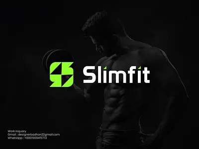 Slimfit Gym logo | slimfit logo brand identity branding branding identity company logo creative logo design flat icon graphic design gym logo icon letter logo lettermark logo logo design logo designer logomark minimal modern logo monogram s logo symbol