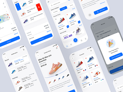 Sneaker Store App Design app clean ecommerce fashion ios jordan marketplace minimalist mobile app nike app product page shoes shoping cart sneaker sneaker shop sneaker store app sneakers store