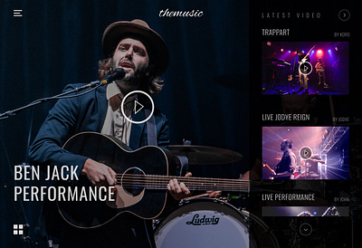 Themusic - Landing page design graphic design homepage lading page music ui website