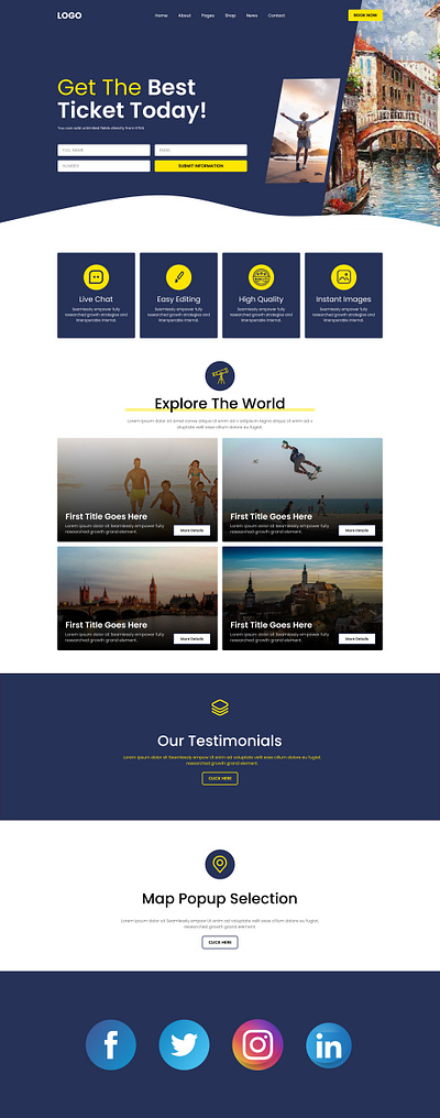 Landing page Design for Travel Business agency landing page app design attractive and unique business landing page clean landing page figma first page design hero section of landing page lanfing page design marketing landing page ui user experiance user interface