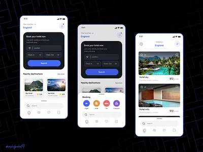 Destivel - Travel booking app androidapp animation appdesign bestui booking figma flight iosapp iosappdesign landingpage notification prototyping travel app ui uiux ux webdesign website wireframing xd