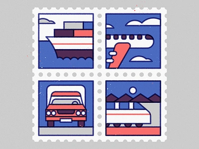 Transportation Icons cargo icon logistics plane ship shipment train transportation truck