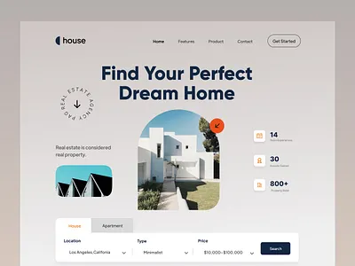 Real Estate Website apartment app ashik graphic design home home page house ios properties real estate real estate agency real estate web real estate website residence ui