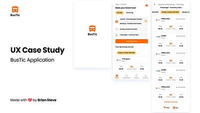 Bus Ticket Booking Application - BusTic UX Case Study application booking bus bustic case study ticket ui user interface design ux
