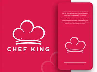 Chef King Logo 3d branding chef logo company creative chef logo design fast food logo graphic design illustration logo logo concept logo maker minimalist food logo minimalist logo modern log modern logo outstanding logo design simple chef hat logo simple line logo unique logo