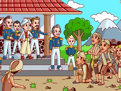 Painting Illustration of the Arrest of Prince Diponegoro branding design graphic design illustration illustrator logo tired typography ui ux vector