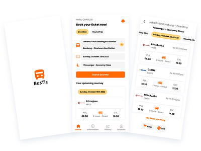 Bus Ticket Booking Application - BusTic application booking bus bustic ticket ui user interface design