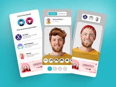 AI-Powered Beauty & Styling App UI ai app ai beauty app asthethics beauty app face scan saloon ui ux