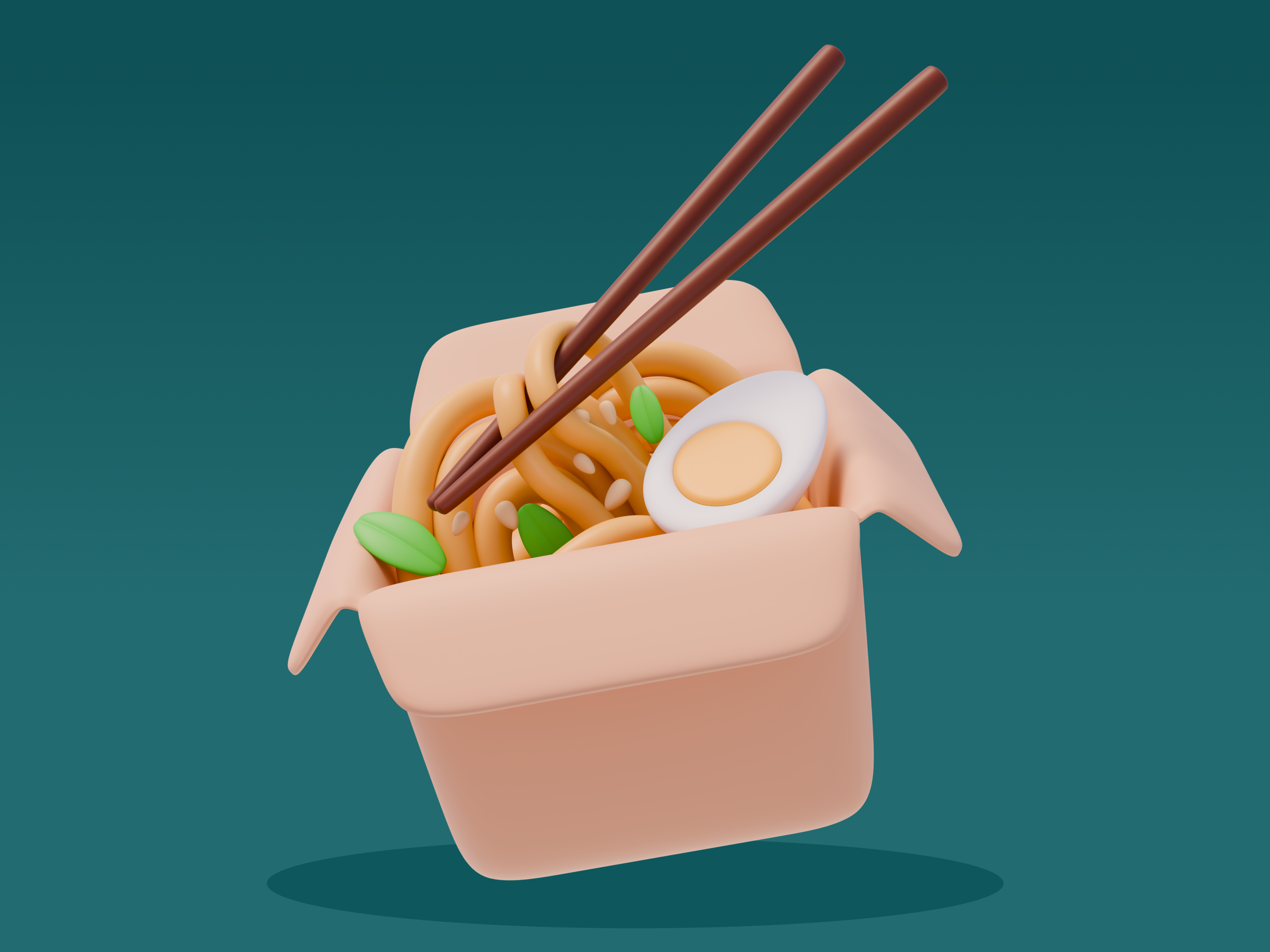Example of Stylized 3D Noodles icon