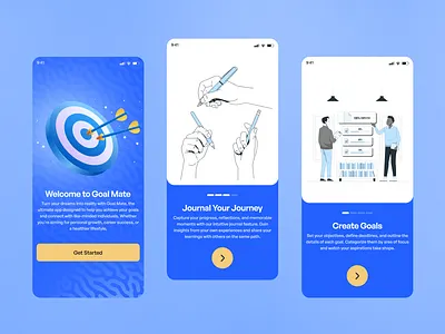 Goal Mate – Goal Tracking & Journaling App UI onboarding app journaling mobile app onboarding screen shot ui ui ux