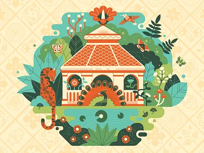 Gazebo Board Game Illustrations art board game design game illustration packaging vector wildlife