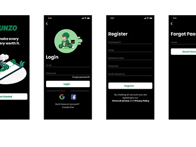 Dunzo App design illustration login form mobile application registration form ui user experience ux