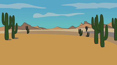 Cactus desert adobe art cactus design graphic graphicdesign illustration illustrator landscape photoshop sand