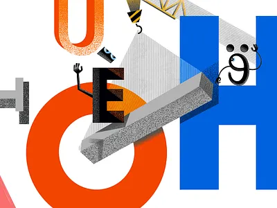 Grotesque book character font illustration kids lettering typography