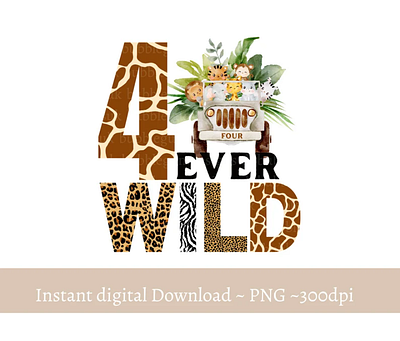 4 Ever Wild Safari Animals Truck PNG 3d animation app branding design graphic design illustration logo ui vector