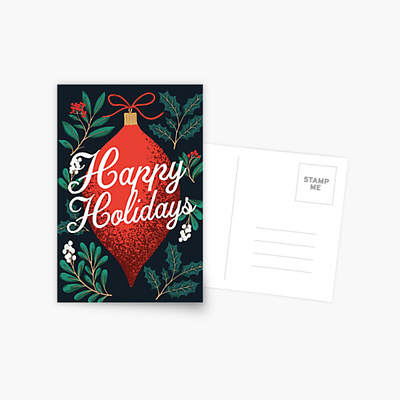 Happy holidays card adobe art branding christmas design dicount festive graphic graphicdesign illustration photoshop postcard shop winter
