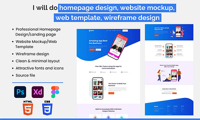 Home Page design, Web Template, wireframe design adobe xd css figma design frontend design graphic design html landing page psd psd template ui ui ux web design website website design website mockup website template webtemplate wireframe design