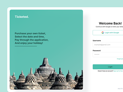 Login Page - Travel App Ticketed application design login design login page login ui ui ui design website website ui