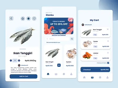 iKanku - Seafood e-commerce e commerce mobile app ui
