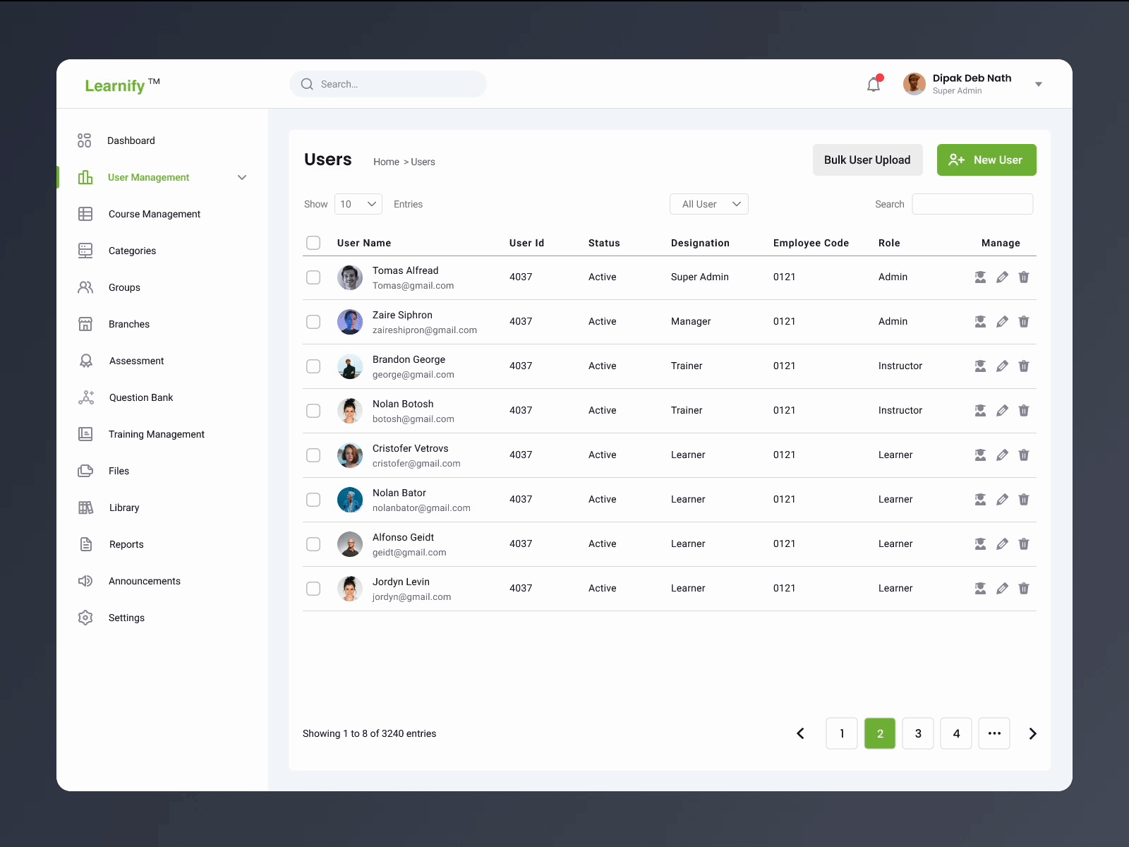 Example service media