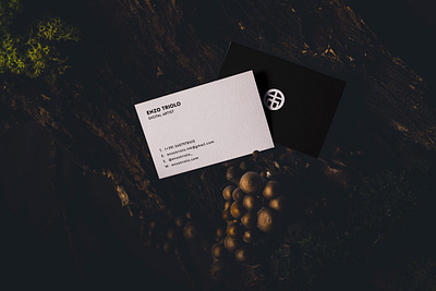 Enzo Triolo - personal brand business card black black and white logo bold brand design branding business card bw card graphic design logo logo design motion graphics white