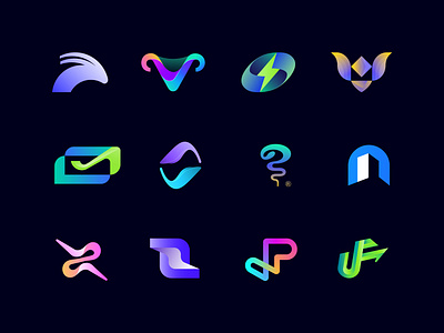 Logos abstract branding collection complex custom logo designer flat gradient graphic design identity illustration logo logofolio logos modern monogram simple logo symbols tech vector
