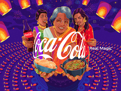 Cocacola - Diwali 2022 art cocacola diwali illustration sajid
