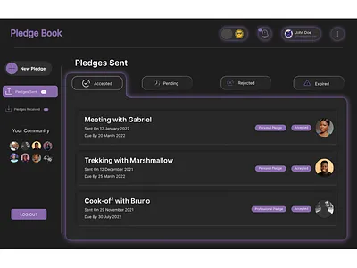 Pledge Book - Web App Design app branding design graphic design illustration logo typography ui ux vector