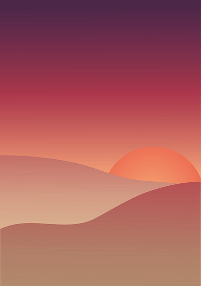 Sunset in the desert adobe art desert design gradient graphic graphicdesign illustration illustrator landscape photoshop soft sun sunset vector