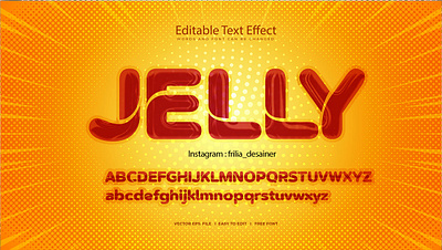 Jelly Text Effect 3d branding design font graphic design illustration logo mascot text text effect typography ui vector