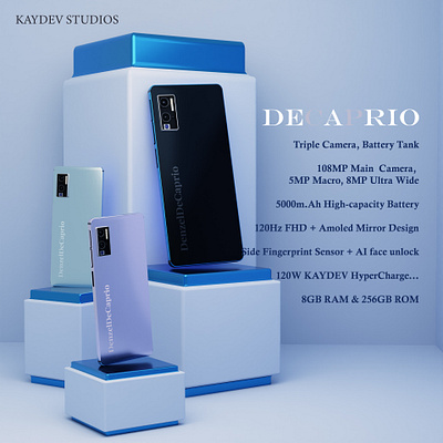 DeCAPRIO Phone 3d branding design graphic design