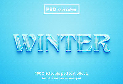 Winter 3D Text Effect design golden graphic design ui