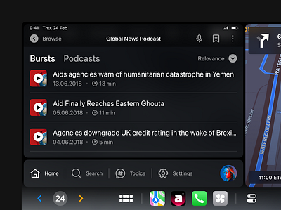 A—B 06 ai app carplay clean clear design hmi interface list minimal playlist podcast product product design ui ux