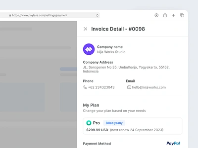 Payless - Invoice detail app app clean dashboard web business clean client dashboard data design desktop details fintech invoice breakdown invoices payment payment gateway planning product sidebar ui ux