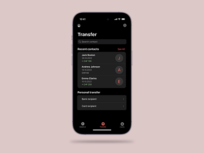 Banking app app application banking banking app clean concept daily ui dailyui dark design interface iphone minimal minimalist mobile ui ui design uidesign uiux user interface