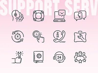 Customer service Icons icon icon set icons outline services set support support icons ui vector