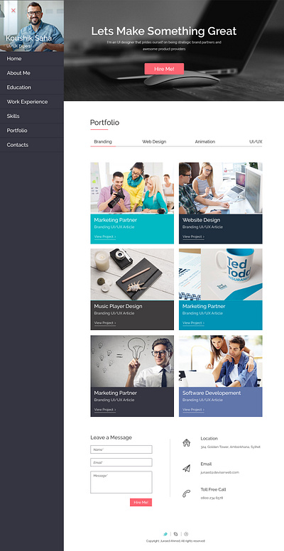 Resume / CV / Portfolio Website Template best website designer google website html5