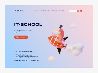 IT-school Main Page 3d design desktop figma landing main page ui ux web web design website