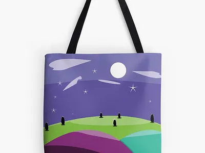 Colorful world -tote bag art art gallery beautiful landscape branding colorful colorful world creative design fantasy flat illustration graphic design illustration pastel product product design product designs sale ui vector world