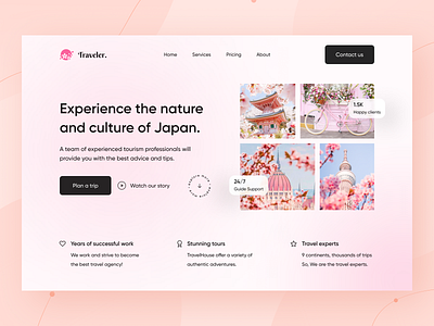 Travel Website Design Landing Page design destination explore hafiz journey landing landing page landingpage minimal tourism travel travel landing traveler travelling trip ui ux designer uiux web web header website