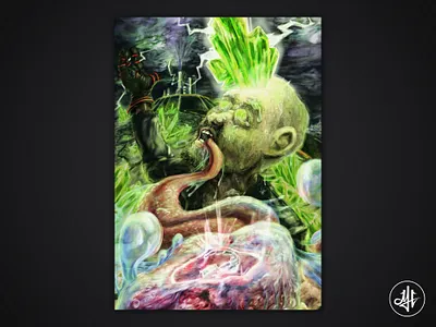 Kane in tiberian pain colorful design fan art illustration poster stylized vibrant