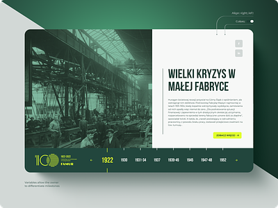 100 years of Famur - flexible templates chronicle design industrial website industry inteface mining timeline ui ux web app web design