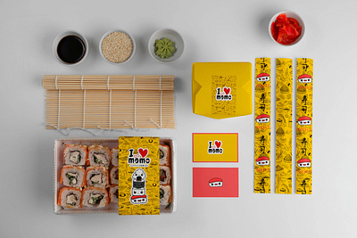 I LOVE MOMO (Asian Packaging) brandcreation brandidentity branding foodpacking graphic design logo mockup pack packaging