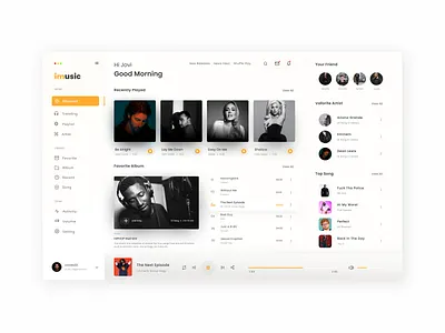 Music Web Application app branding design graphic design minimal ui ux