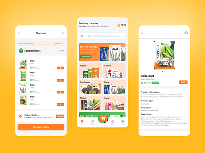 Agri E-Commerce App UI agriculture app ecommerce app home page mobile mobile app mobile app ui ux product detail product detail page product listing